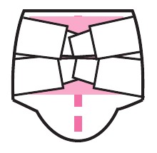 テープの位置が内側すぎる例