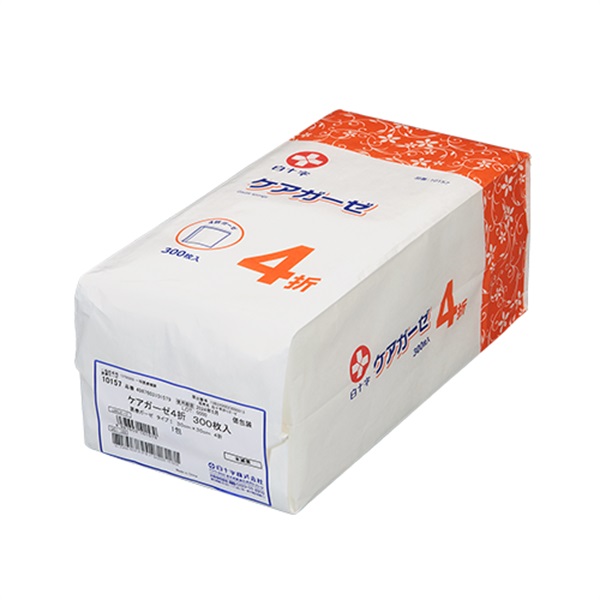 ケアガーゼ　4ツ折り　300枚入り　_1袋