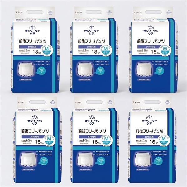 オンリーワンケア　前後フリーパンツM　18枚入×6袋　10520　_1ケース