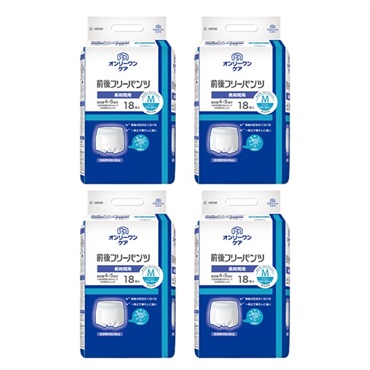 オンリーワンケア　前後フリーパンツM　18枚入×4袋　_1ケース