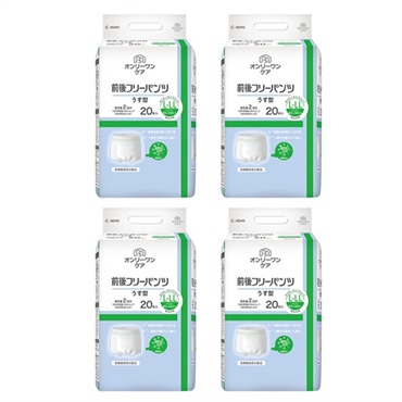 オンリーワンケア　前後フリーパンツうす型L-LL　20枚入4袋　_1ケース