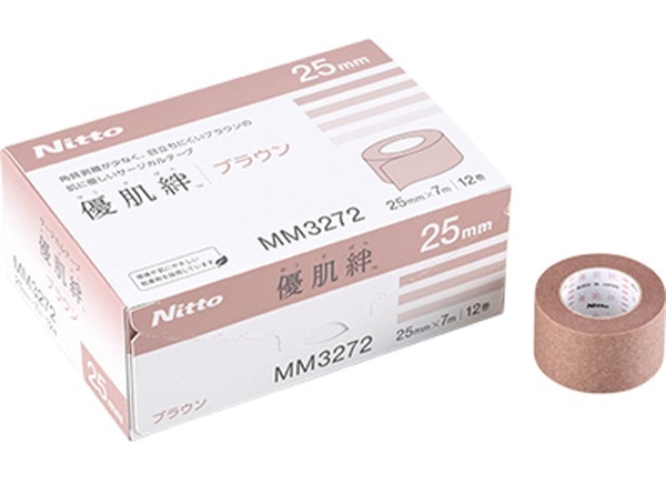 優肌絆ブラウン25mm×7m 12巻入　＿1箱